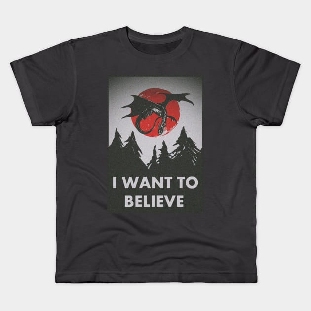 i want to belive dragon x files retro Kids T-Shirt by NemfisArt